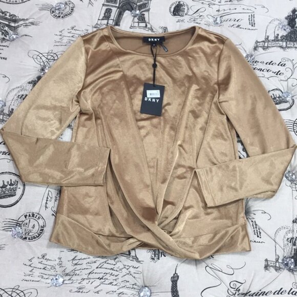 DKNY Gold Blouse - Picture 2 of 7